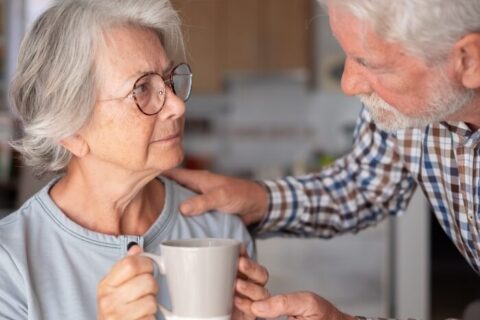 dementia patient being taken care of with husband and hospice
