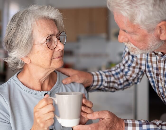 dementia patient being taken care of with husband and hospice