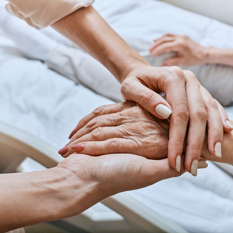 elderly hands holding