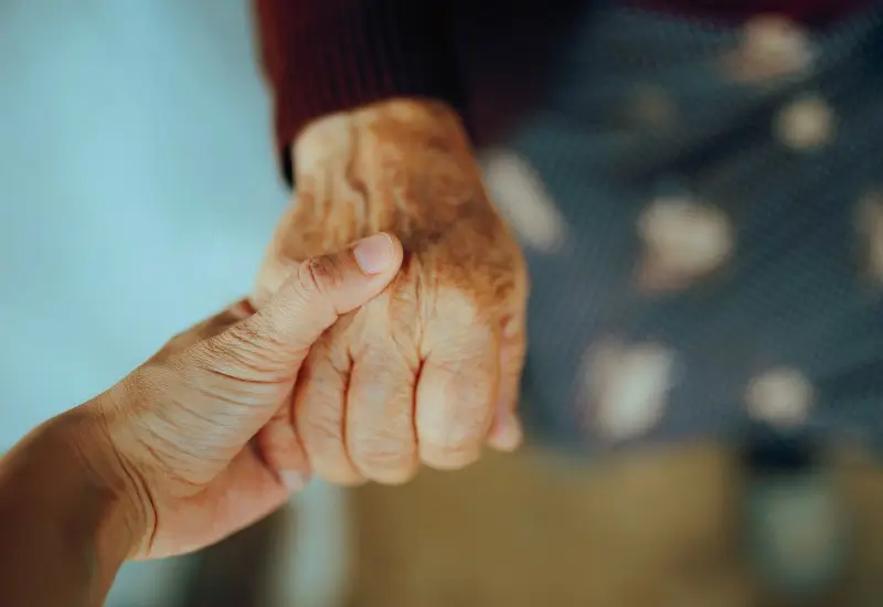Mature lady being comforted